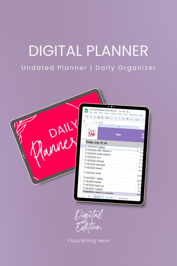 The Flourishing Here DIGITAL DAILY PLANNER